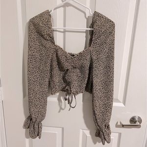 Hesperus Crop Top Off the Shoulder Long Sleeve shirt size L